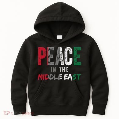 Peace In The Middle East Palestine Flag Kids Hoodie
