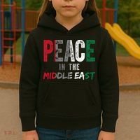 Peace In The Middle East Palestine Flag Kids Hoodie thumb 3