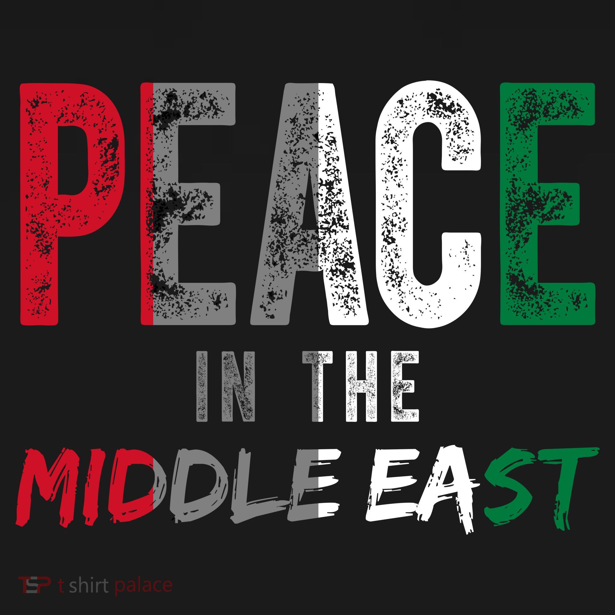 Peace In The Middle East Palestine Flag Kids T-Shirt