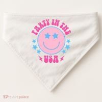 Party In The USA Retro Star Smile USA-Made Doggie Bandana thumb 0