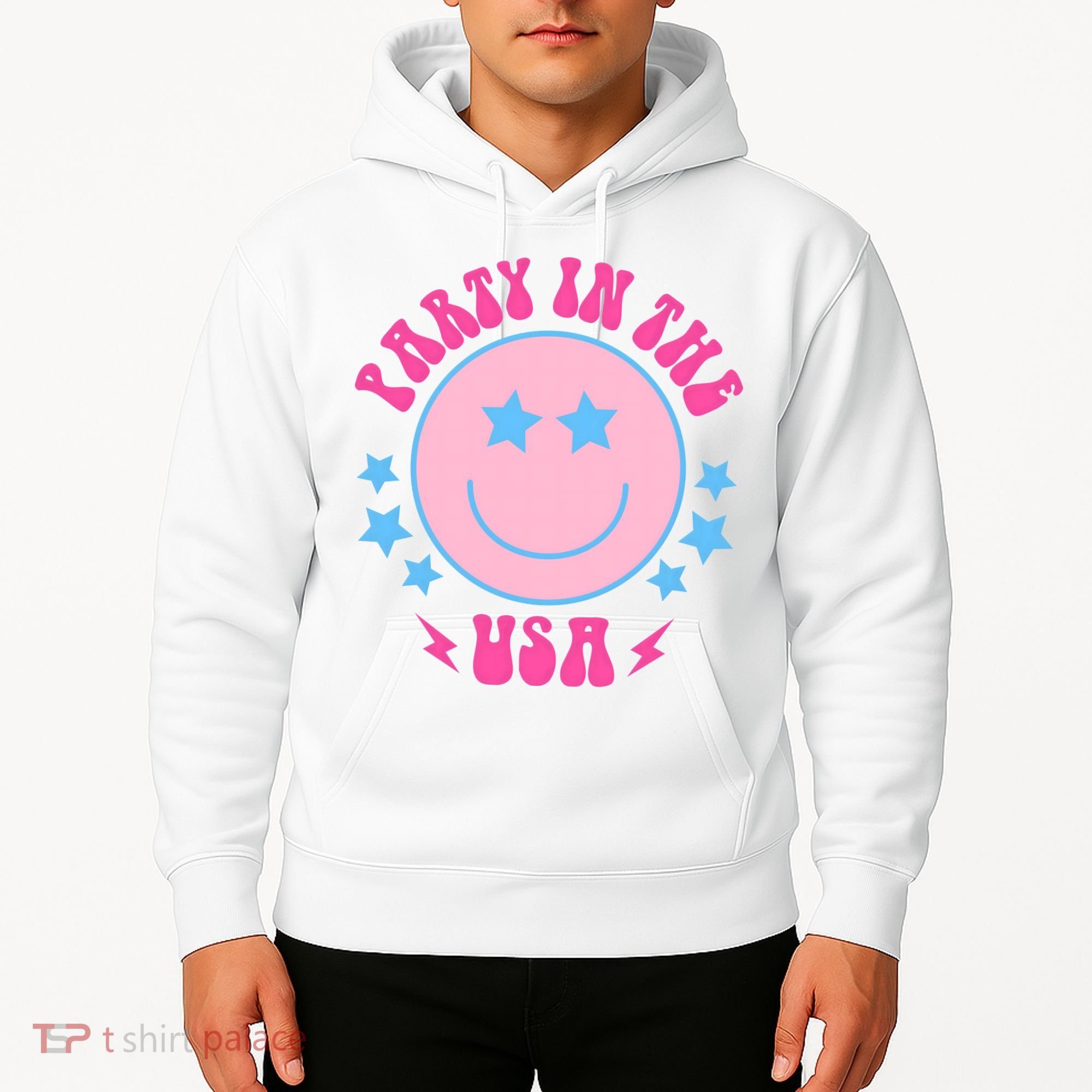 Party In The USA Retro Star Smile Hoodie