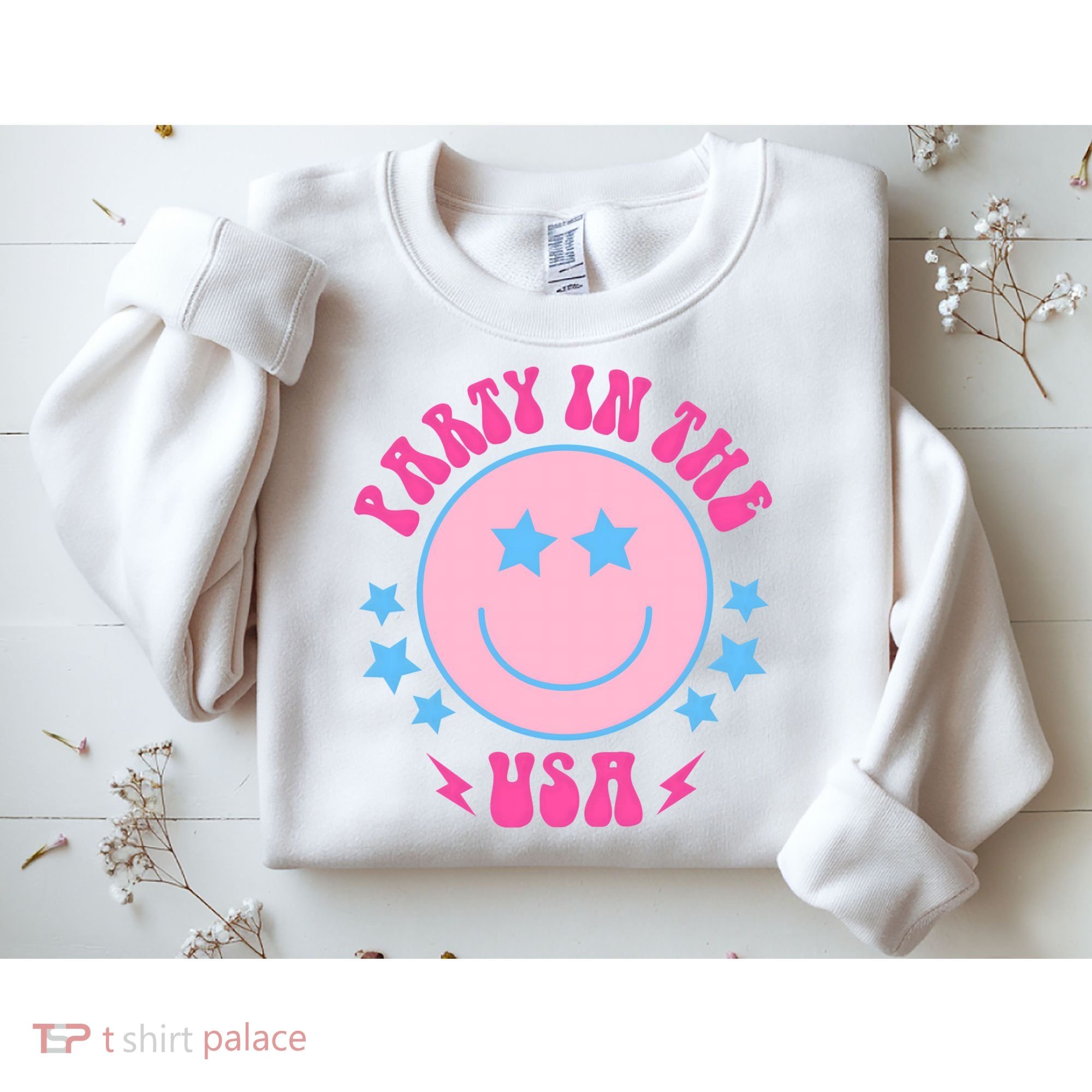 Party In The USA Retro Star Smile Sweatshirt