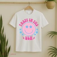 Party In The USA Retro Star Smile T-Shirt thumb 2