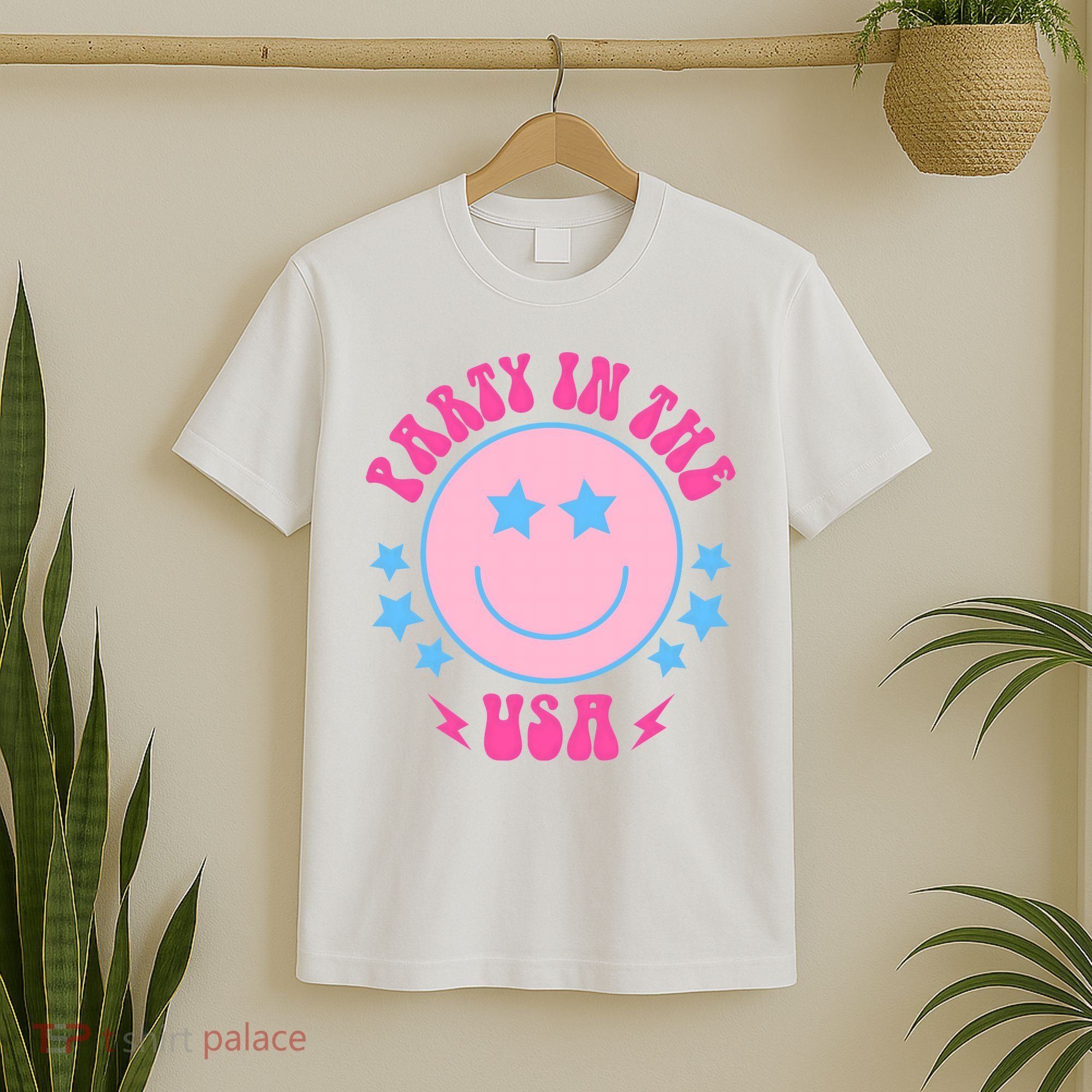 Party In The USA Retro Star Smile T-Shirt
