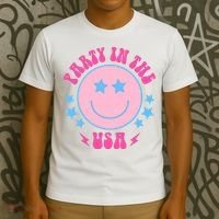 Party In The USA Retro Star Smile T-Shirt thumb 3