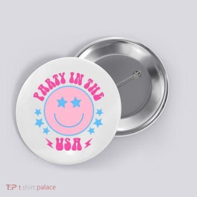 Party In The USA Retro Star Smile Button