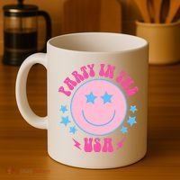 Party In The USA Retro Star Smile Coffee Mug thumb 4