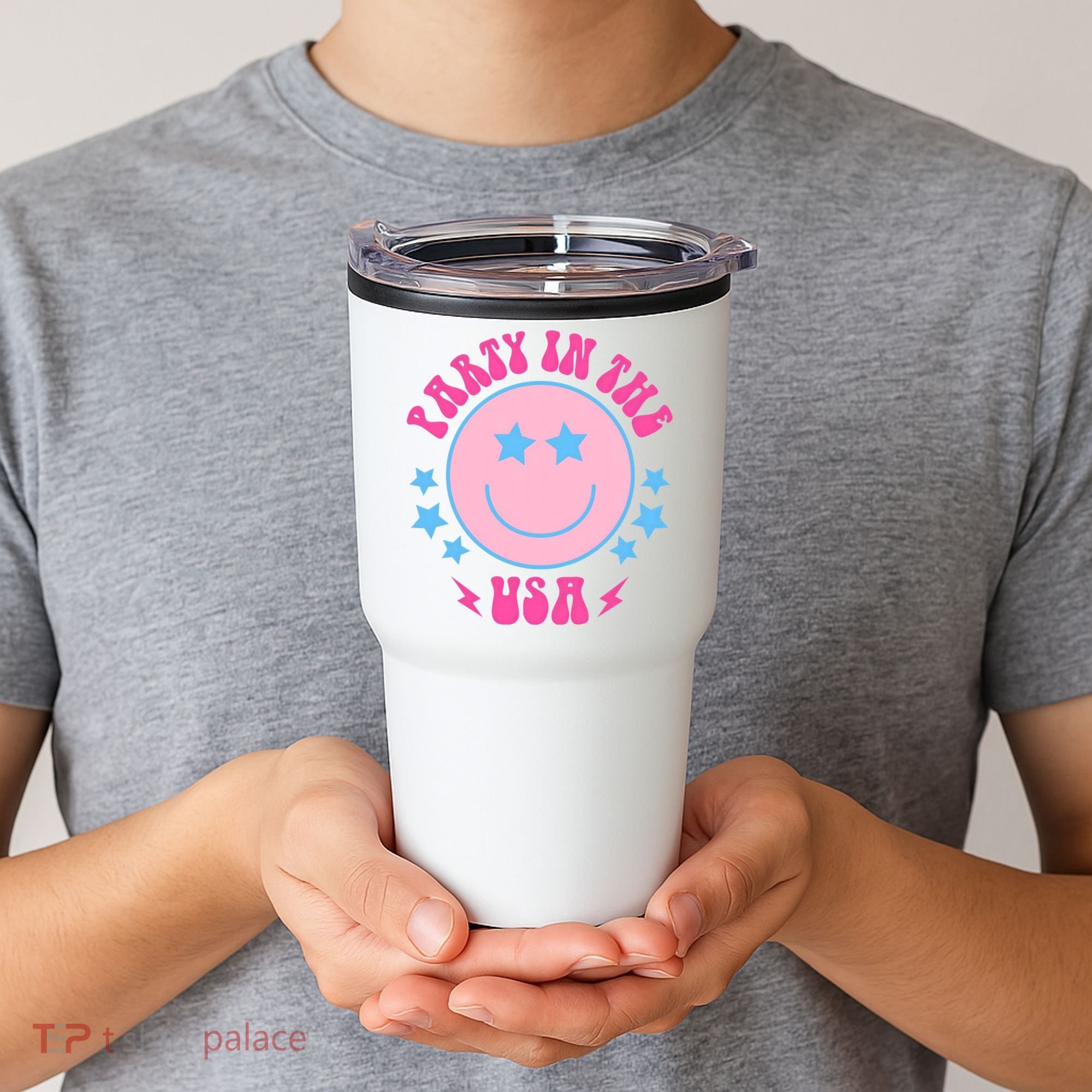Party In The USA Retro Star Smile Tumbler