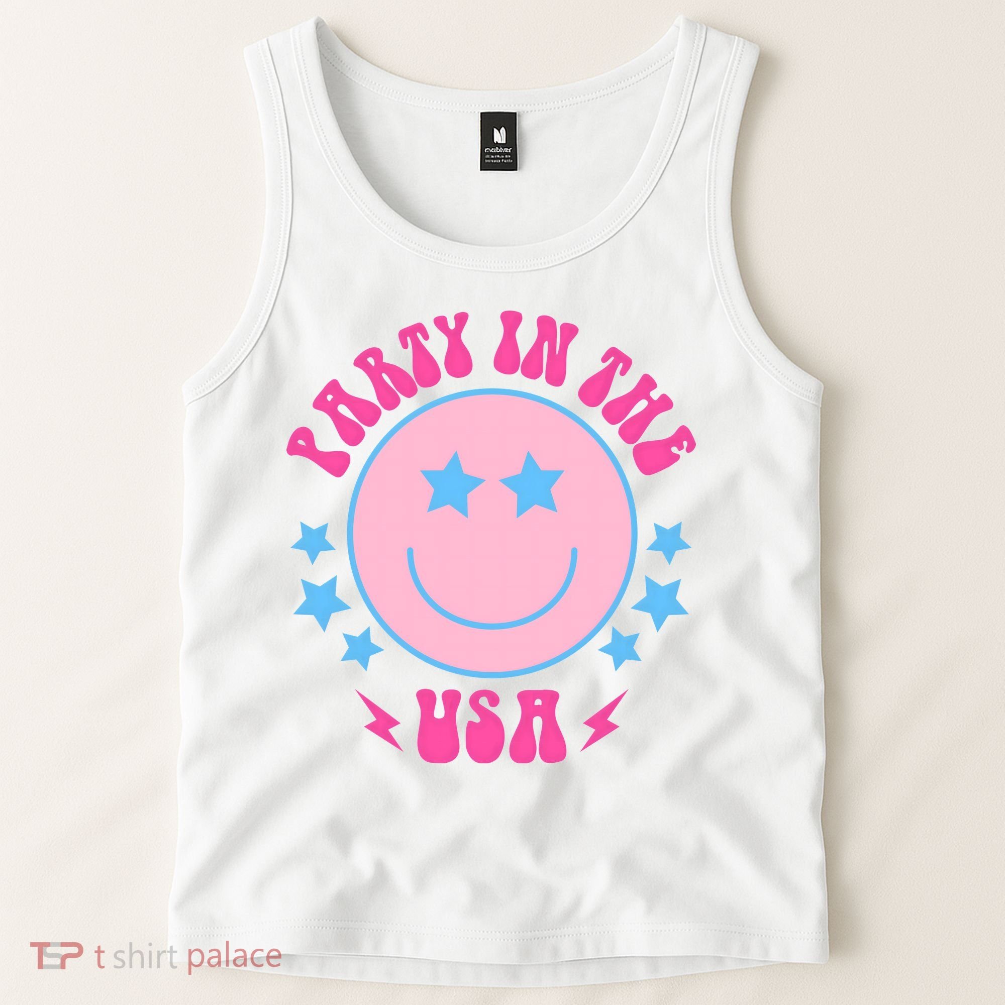 Party In The USA Retro Star Smile Tank Top