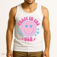 Party In The USA Retro Star Smile Tank Top thumb 3