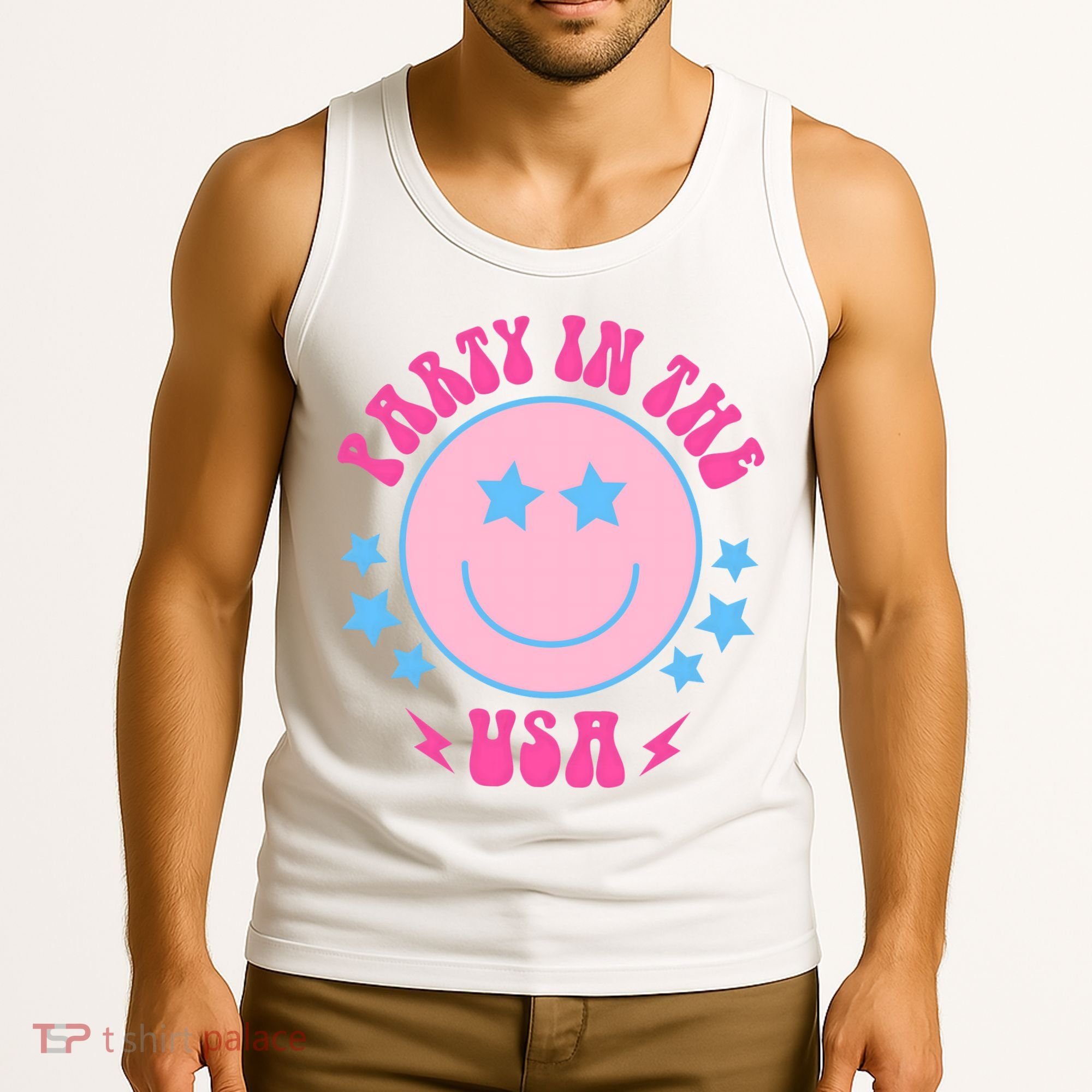 Party In The USA Retro Star Smile Tank Top