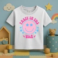 Party In The USA Retro Star Smile Toddler T-Shirt thumb 3