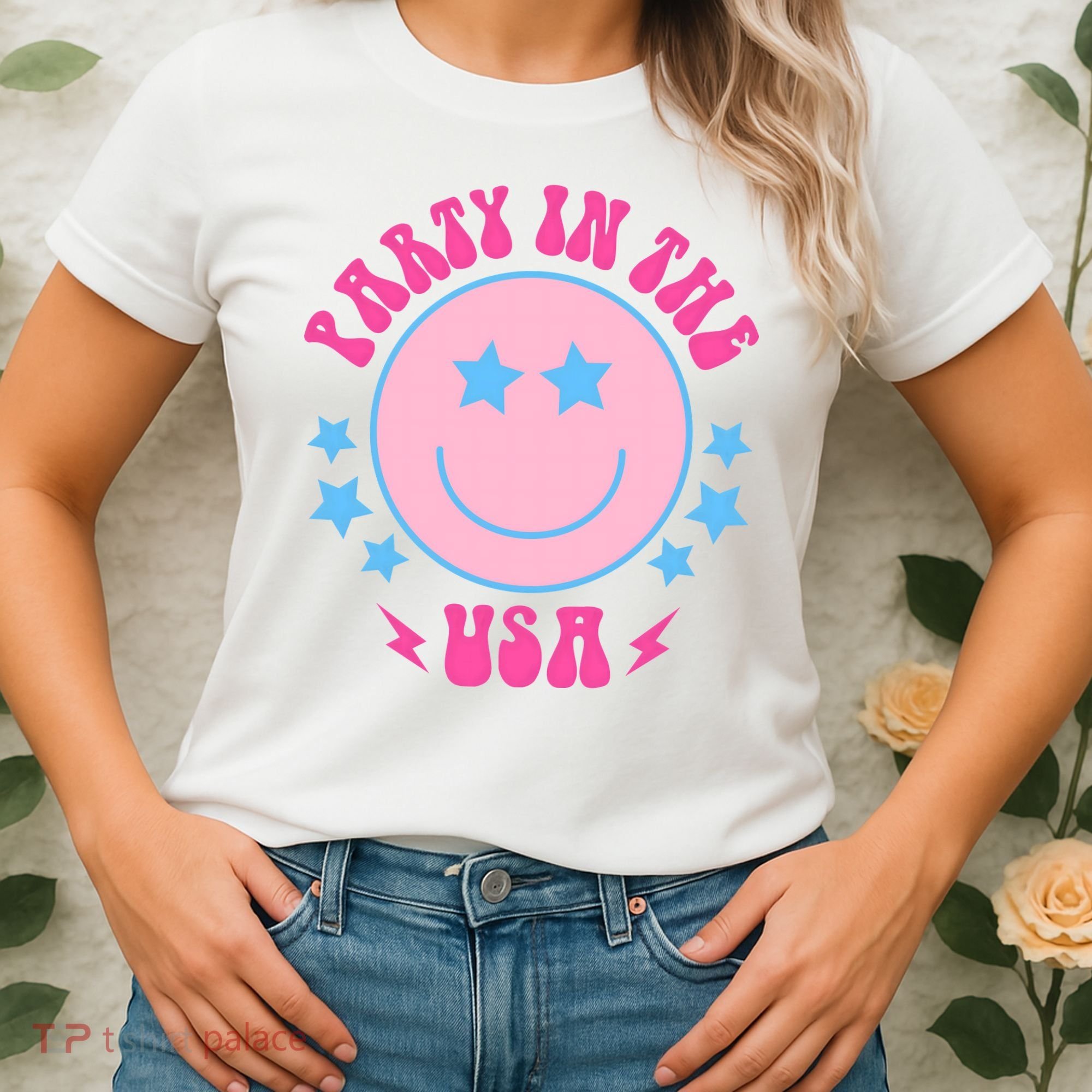 Party In The USA Retro Star Smile Women's T-Shirt