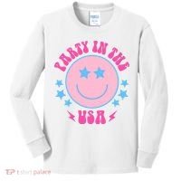Party In The USA Retro Star Smile Kids Long Sleeve Shirt thumb 0