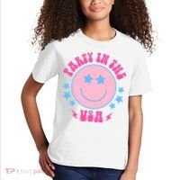 Party In The USA Retro Star Smile Kids T-Shirt thumb 2