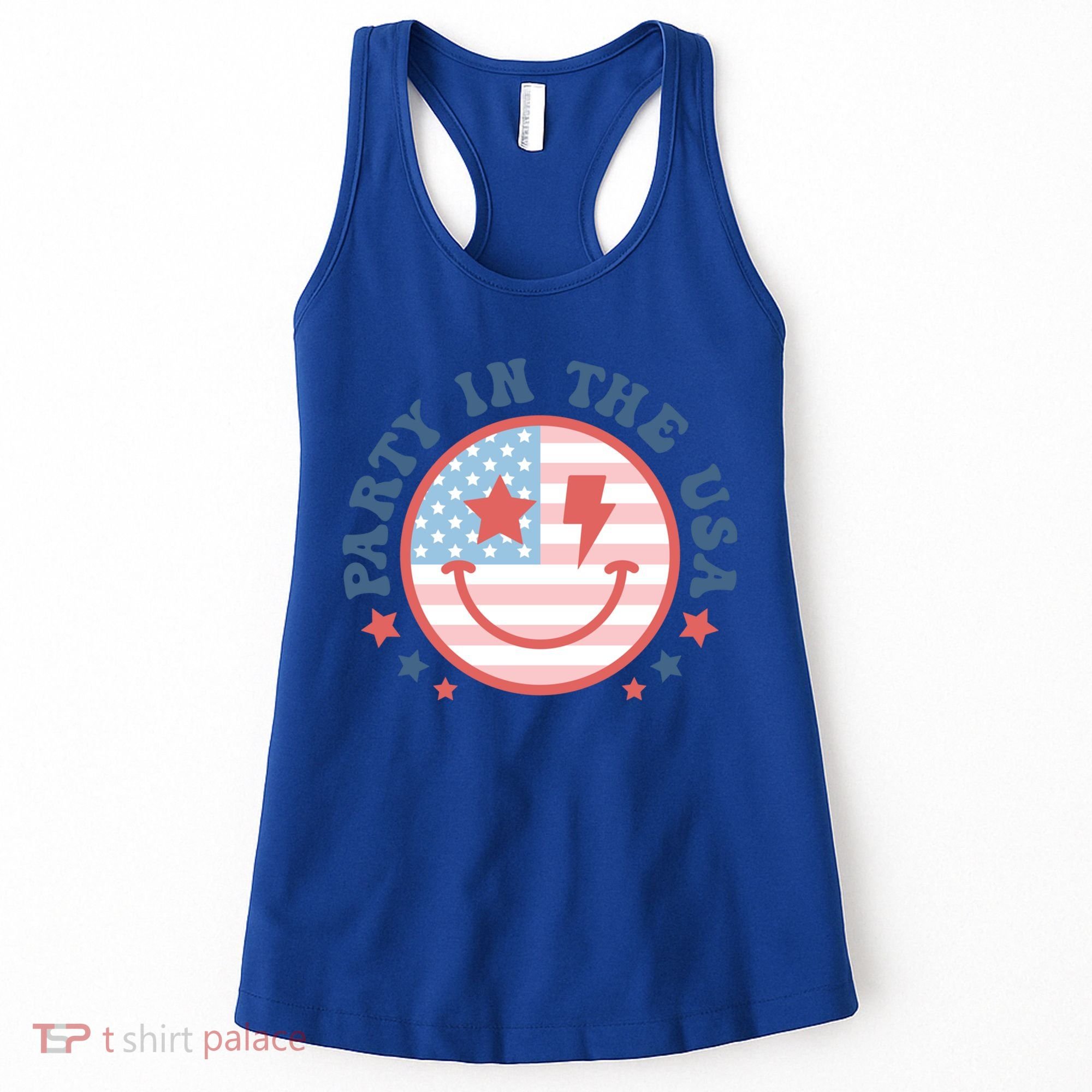 Party In The Usa 4th Of July Preppy Smile Aesthetic Gift Women's Tank Top