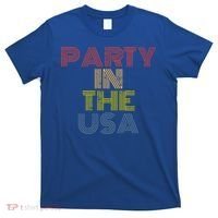 Party In The Usa Funny Retro 70s Distressed Vintage Cool Gift T-Shirt thumb 0