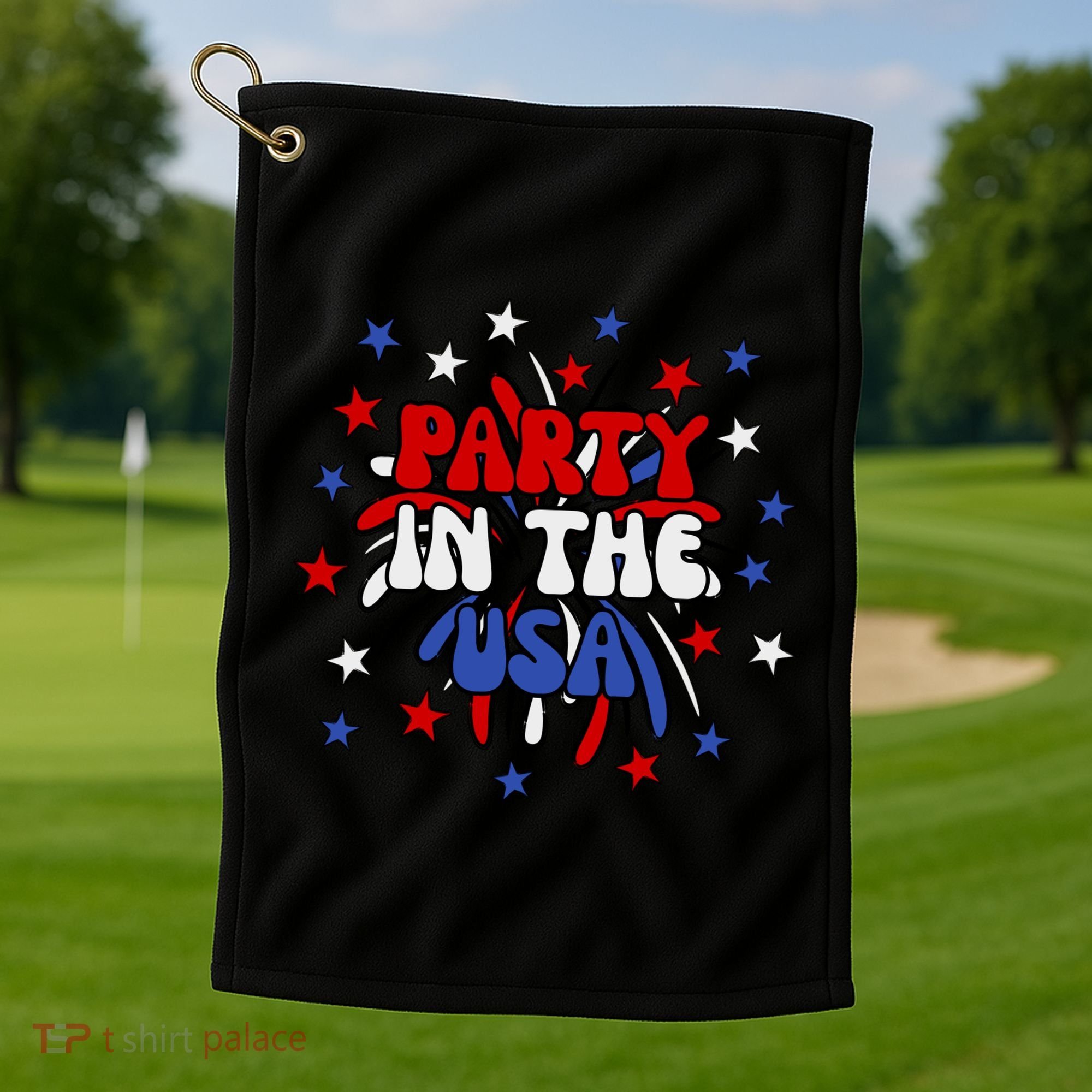 Party In The Usa Festive 4th Of July Celebration Golf Towel
