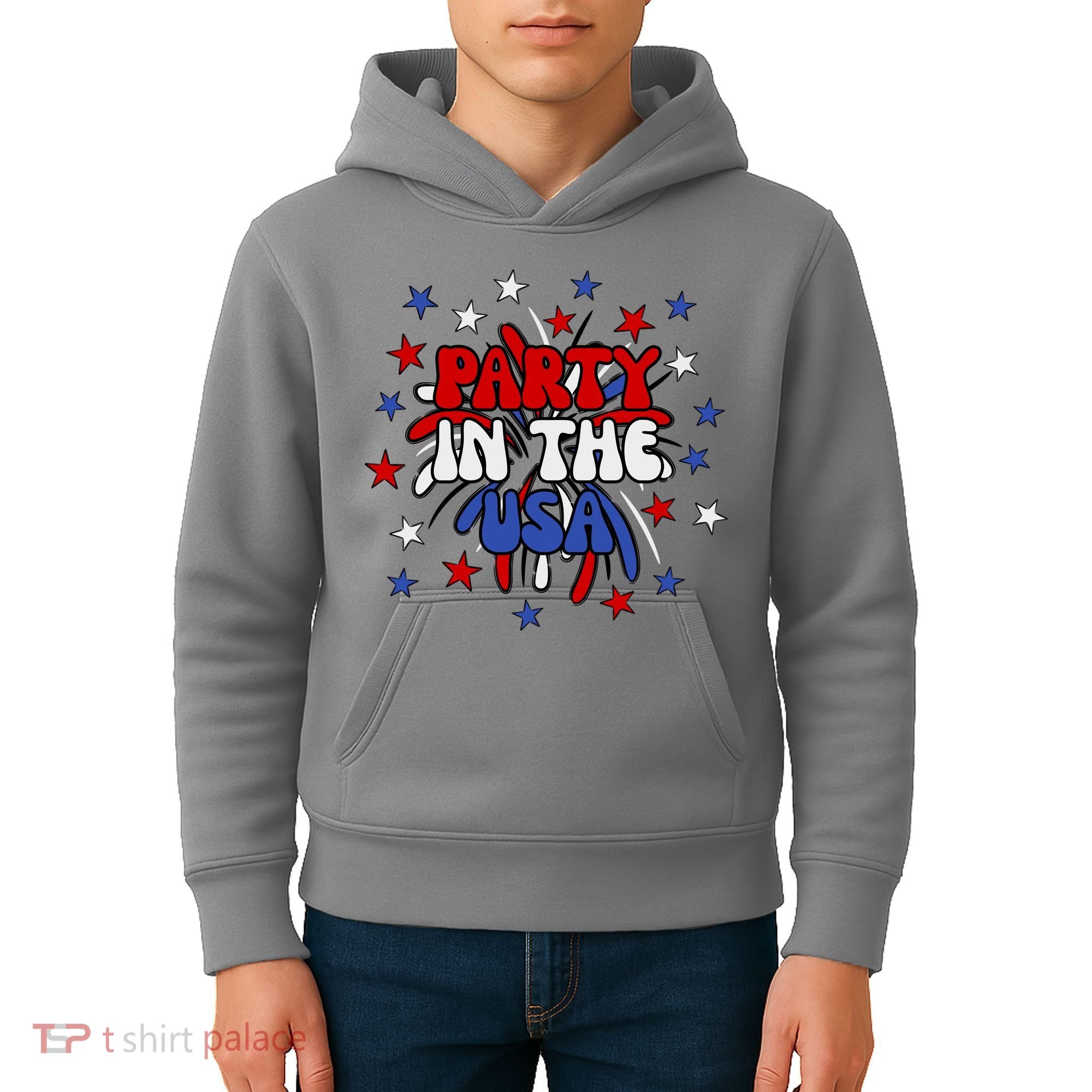 Party In The Usa Festive 4th Of July Celebration Kids Hoodie