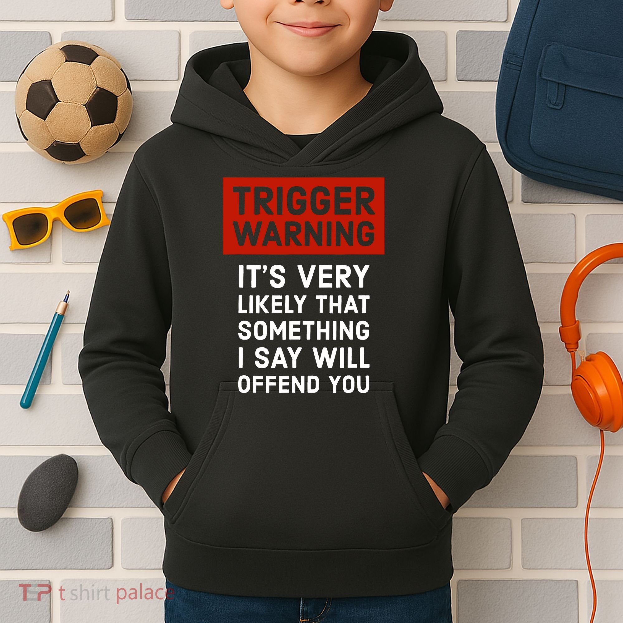 Politically Incorrect Trigger Warning Kids Hoodie