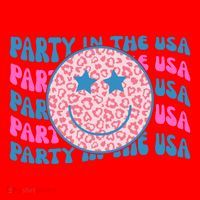 Party In The Usa Retro Smile Groovy Santa Hat thumb 1