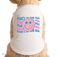 Party In The Usa Retro Smile Groovy Doggie Tank thumb 0