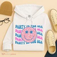 Party In The Usa Retro Smile Groovy Hoodie thumb 4
