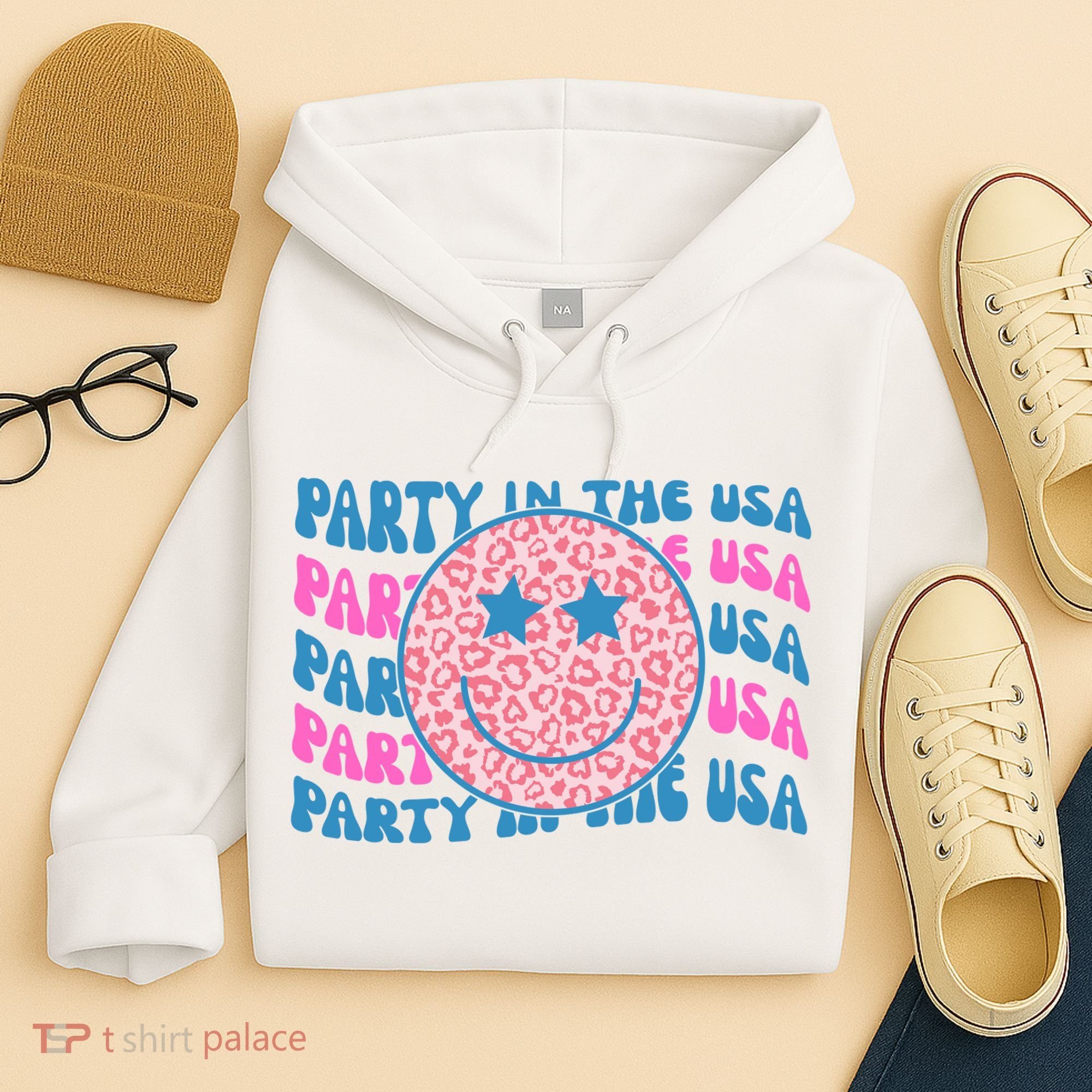 Party In The Usa Retro Smile Groovy Hoodie