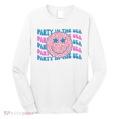 Party In The Usa Retro Smile Groovy Long Sleeve Shirt