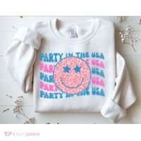 Party In The Usa Retro Smile Groovy Sweatshirt thumb 2
