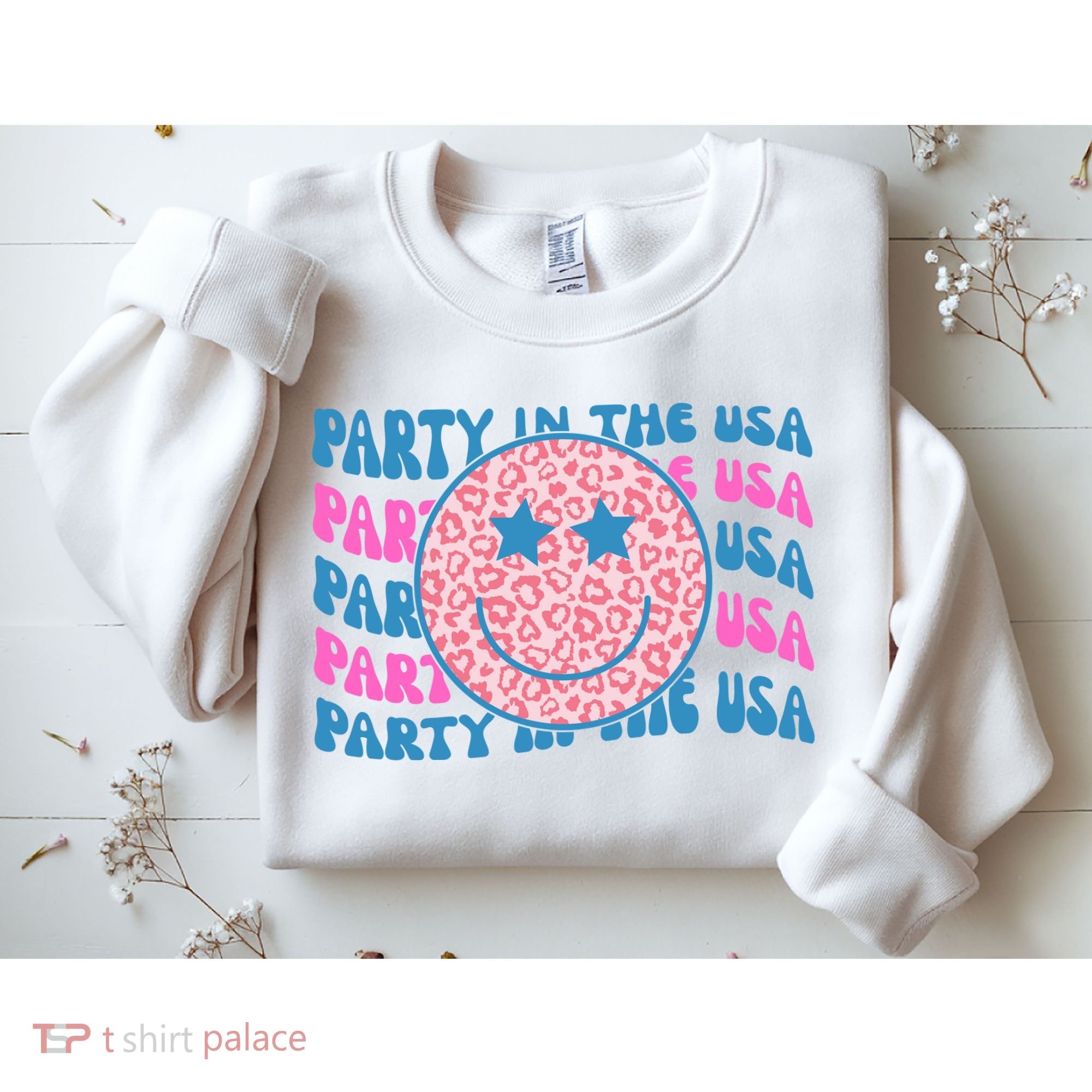 Party In The Usa Retro Smile Groovy Sweatshirt