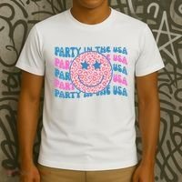 Party In The Usa Retro Smile Groovy T-Shirt thumb 3