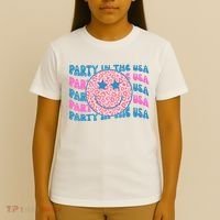 Party In The Usa Retro Smile Groovy T-Shirt thumb 4