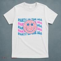 Party In The Usa Retro Smile Groovy T-Shirt thumb 5