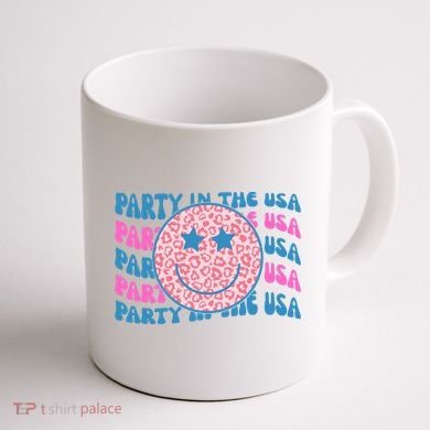 Party In The Usa Retro Smile Groovy Coffee Mug back
