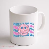 Party In The Usa Retro Smile Groovy Coffee Mug thumb 1