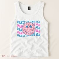 Party In The Usa Retro Smile Groovy Tank Top thumb 2