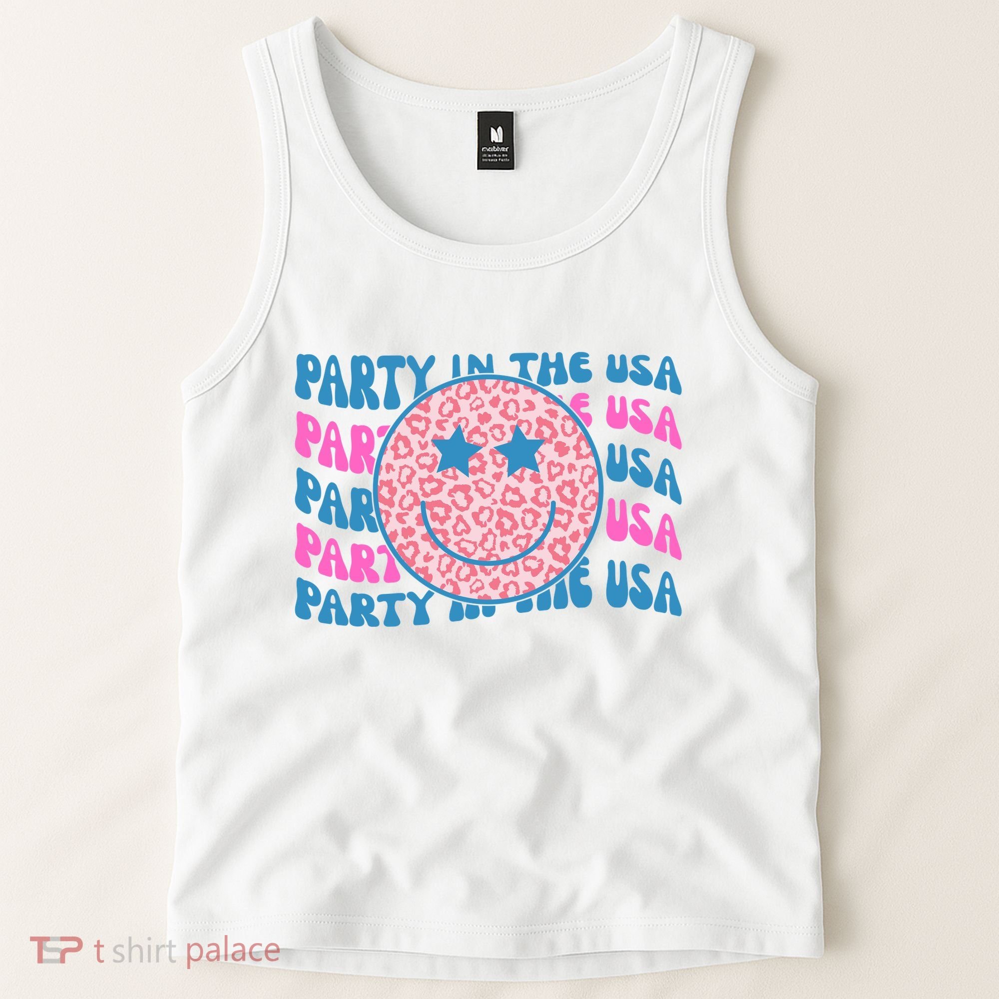 Party In The Usa Retro Smile Groovy Tank Top