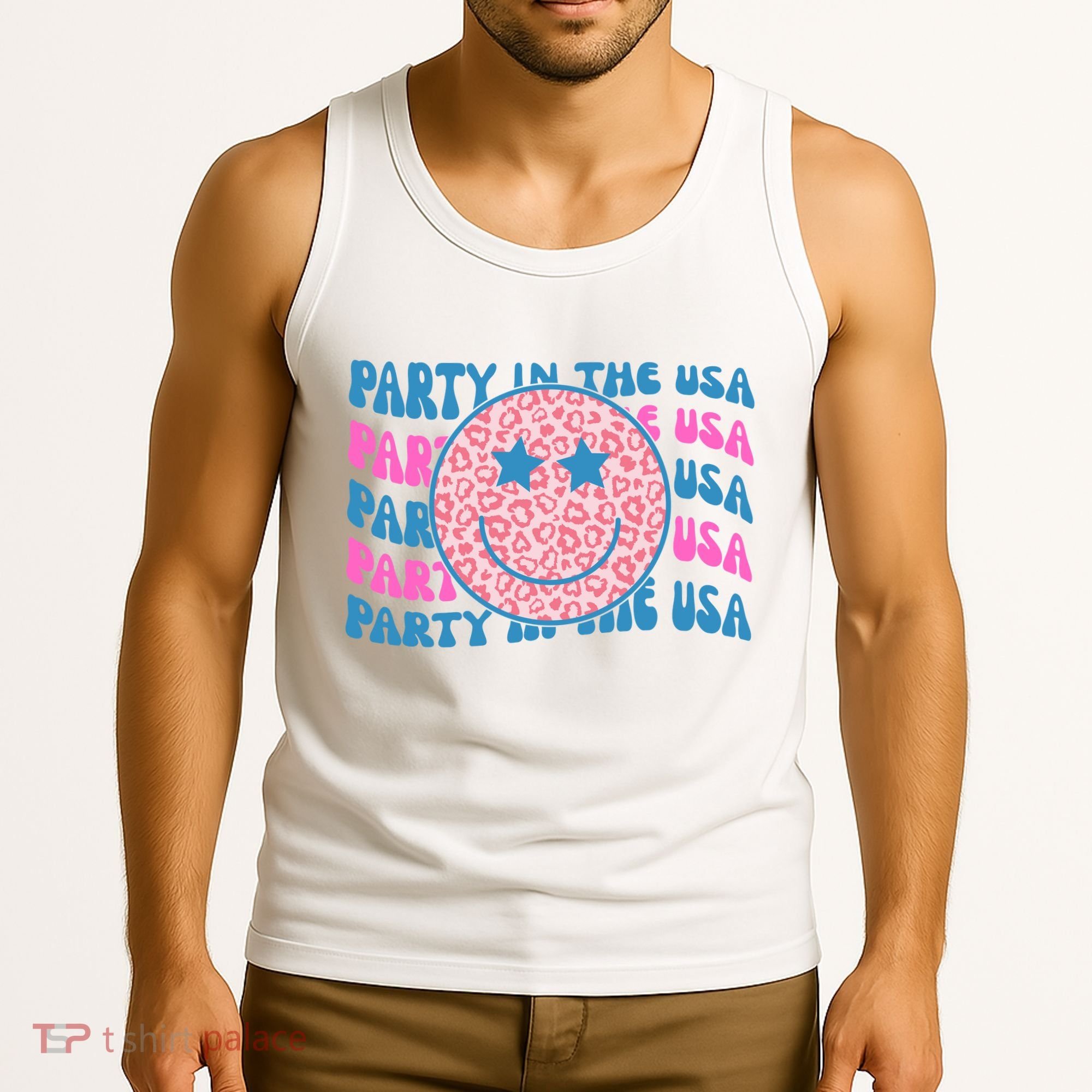 Party In The Usa Retro Smile Groovy Tank Top