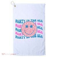 Party In The Usa Retro Smile Groovy Golf Towel thumb 0