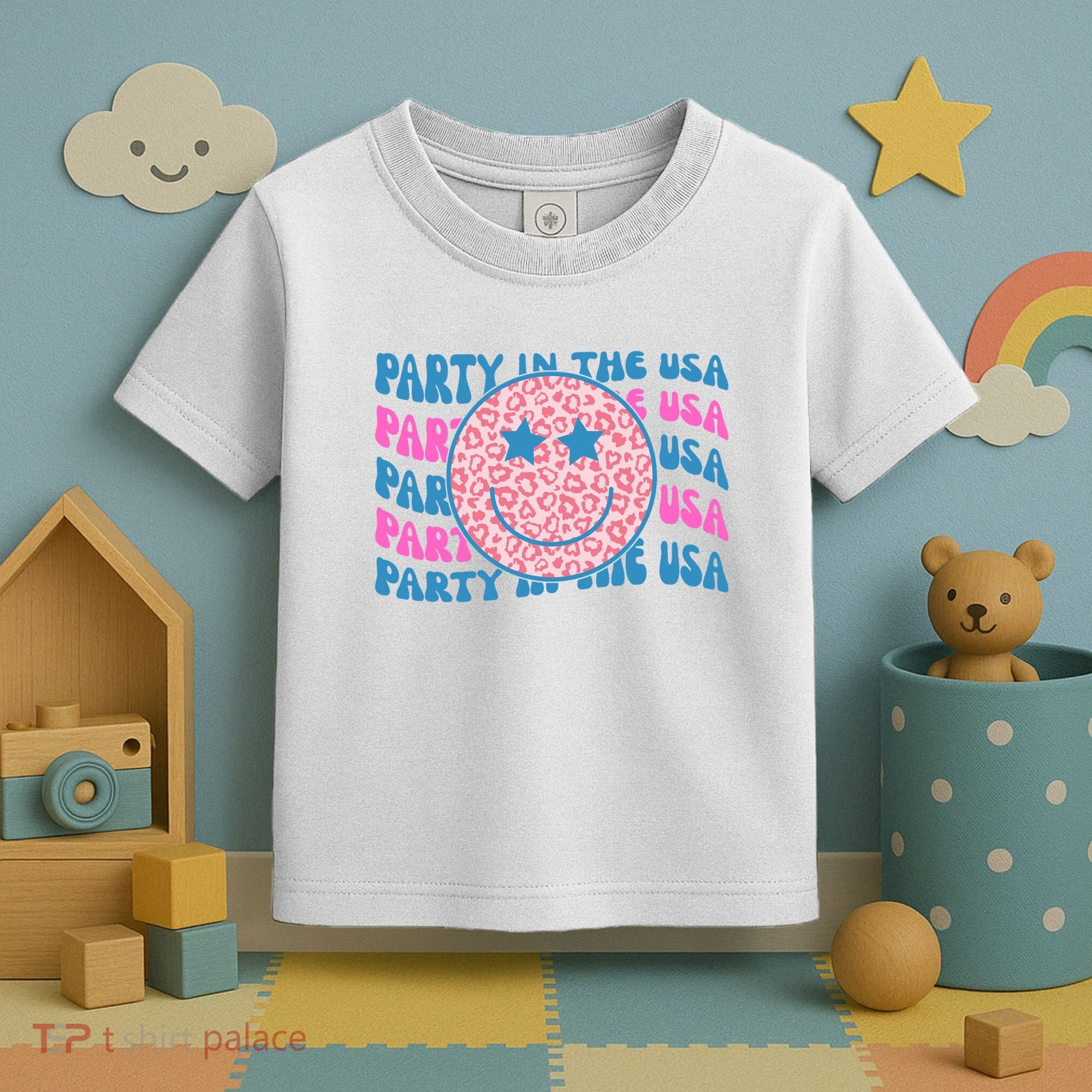 Party In The Usa Retro Smile Groovy Toddler T-Shirt