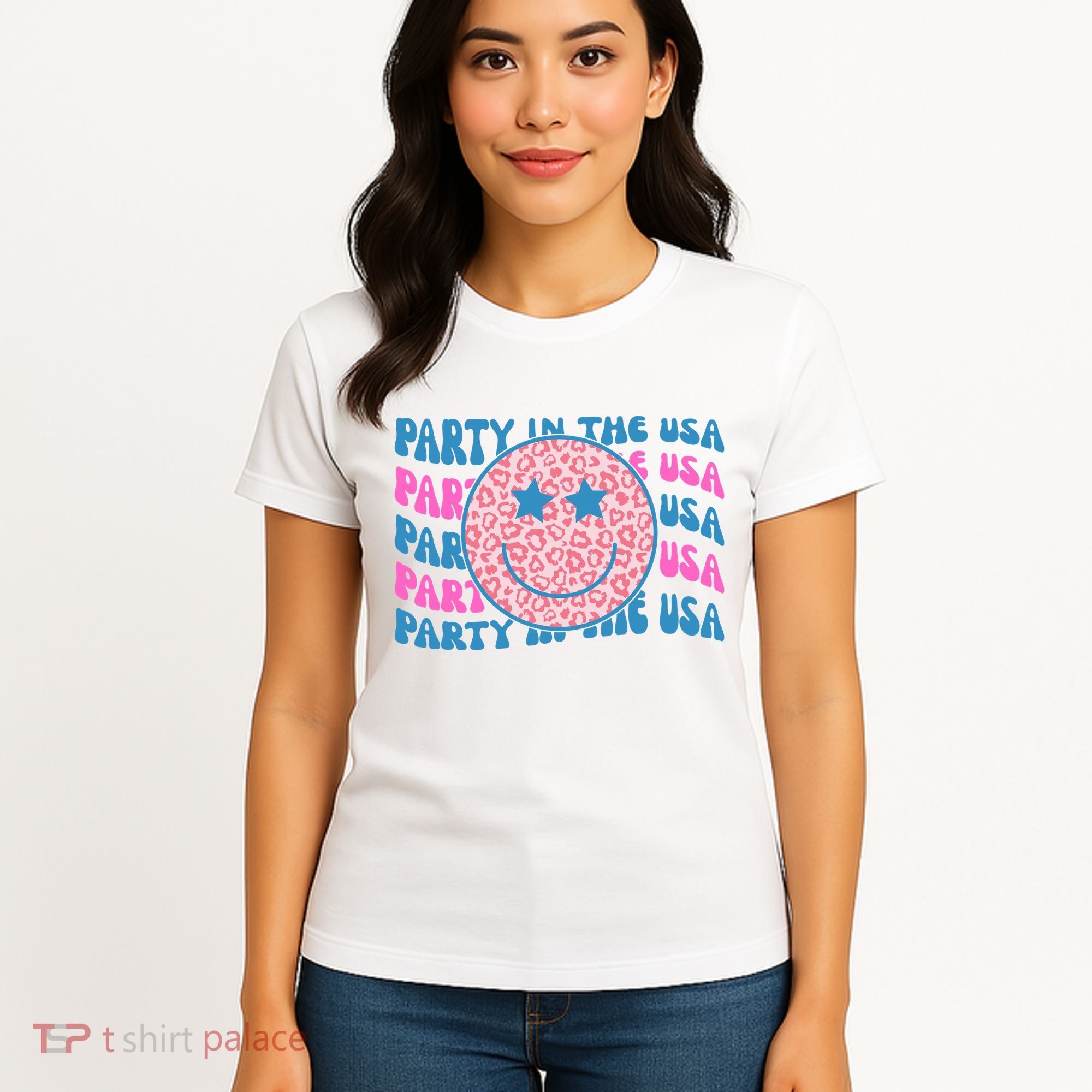 Party In The Usa Retro Smile Groovy Women's T-Shirt