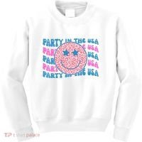 Party In The Usa Retro Smile Groovy Kids Sweatshirt thumb 0