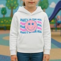 Party In The Usa Retro Smile Groovy Kids Hoodie thumb 3