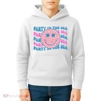 Party In The Usa Retro Smile Groovy Kids Hoodie thumb 4