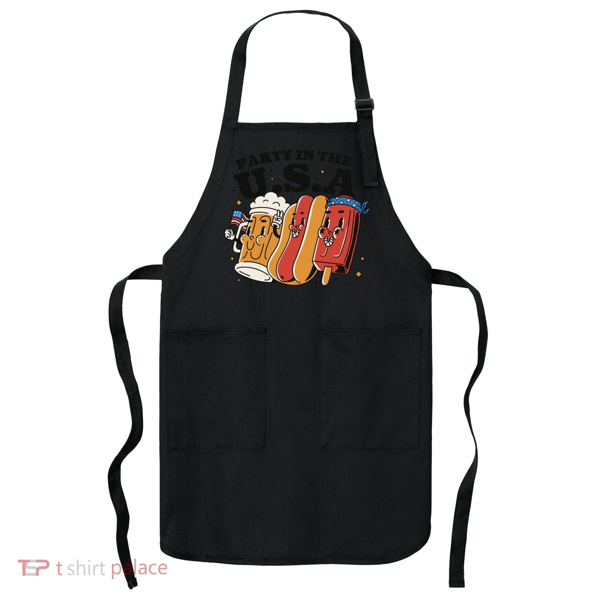 Party In The USA Hot Dog And Beer Funny Apron