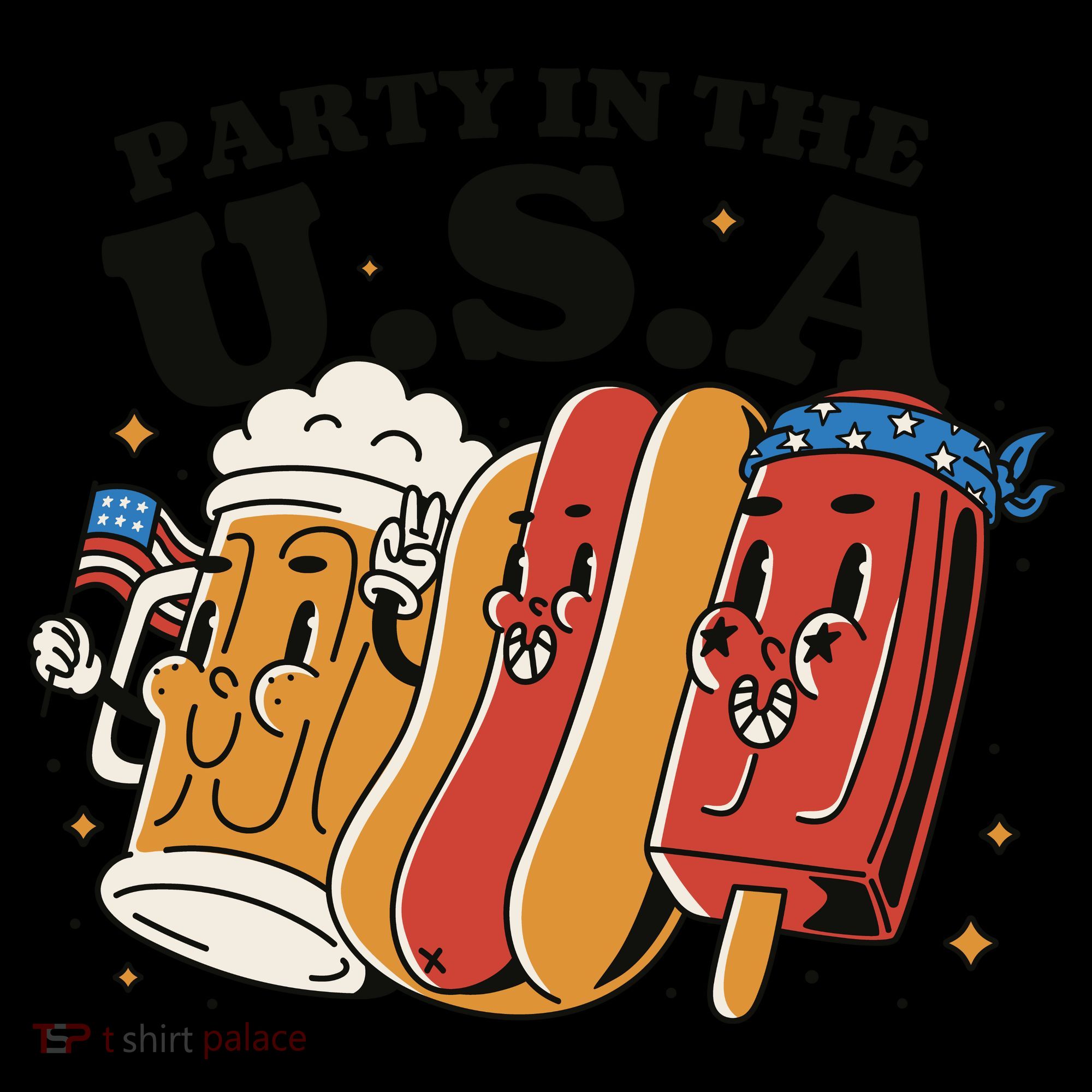 Party In The USA Hot Dog And Beer Funny Coffee Mug