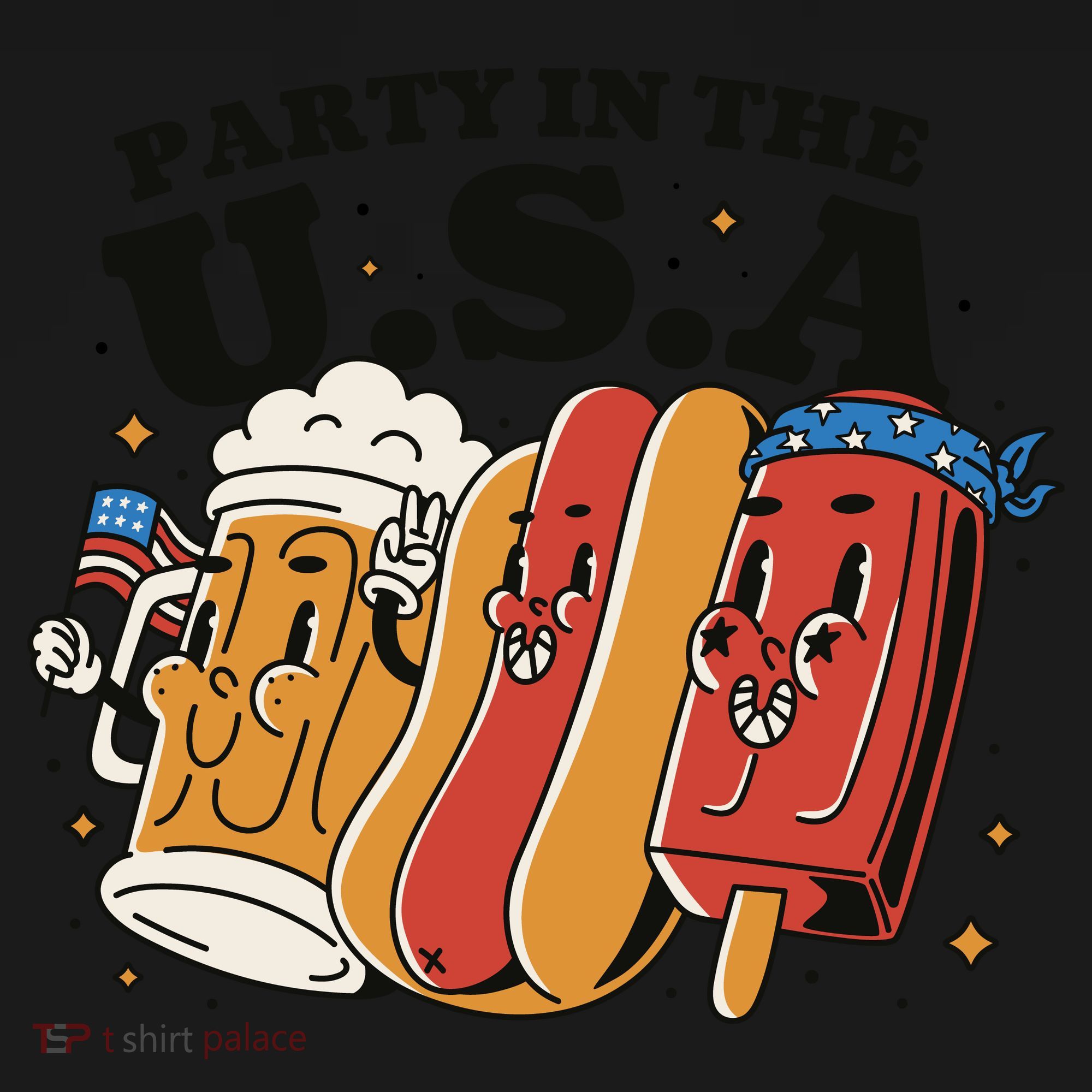 Party In The USA Hot Dog And Beer Funny Women's Hoodie