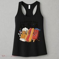Party In The USA Hot Dog And Beer Funny Women's Tank Top thumb 3