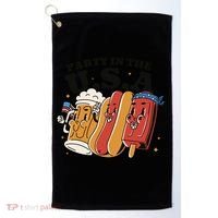Party In The USA Hot Dog And Beer Funny Golf Towel thumb 0